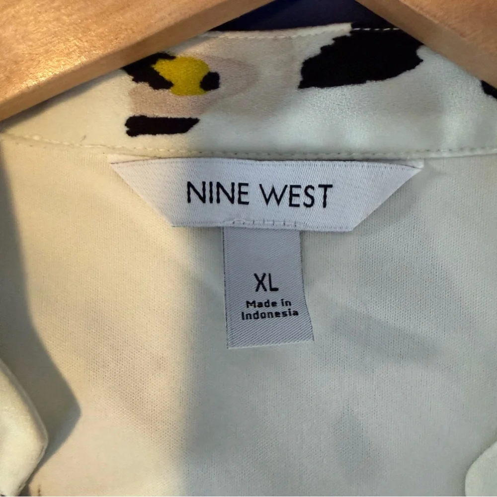 Nine West Button Front Ruffle Hem Dress, Size XL - Picture 8 of 11